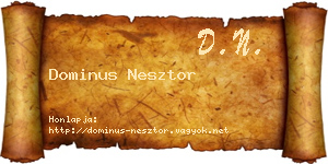 Dominus Nesztor névjegykártya